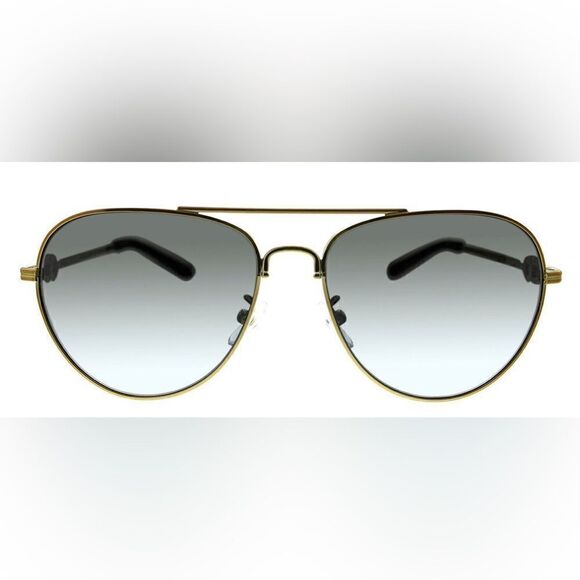 Tory Burch NWT Aviator Gold Frame 58mm Sunglasses - Picture 1 of 10